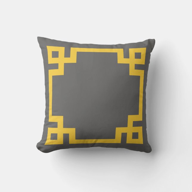Coussin Frontière entre le gris de charbon et le grec jaun (Recto)