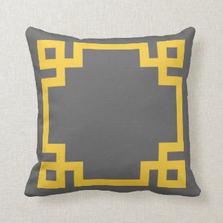 Coussin Frontière entre le gris de charbon et le grec jaun