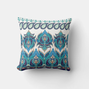 Coussin Frontières florales ornées : Conception de Paisley