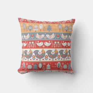 Coussin Frontières scandinaves : design textile vintage.