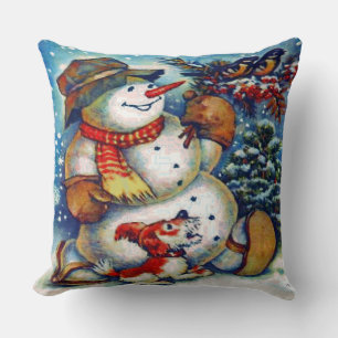 Coussin Frosty le bonhomme de neige et ses amis un Noël vi