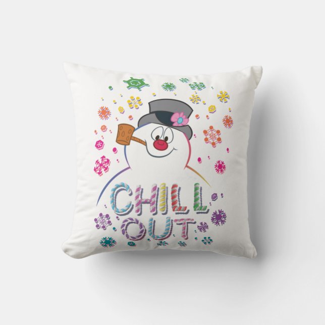 Coussin Frosty the Snowman™ | Couleurs arc-en-ciel "Refroi (Recto)