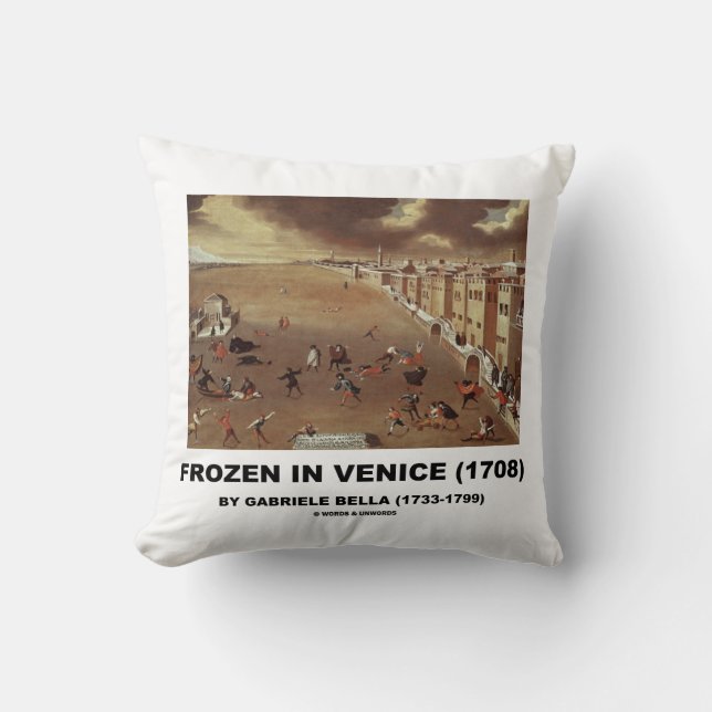 Coussin Frozen In Venice (1708) par Gabriele Bella (Recto)