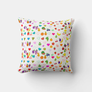 Coussin fruit and heart pattern Throw Pillow