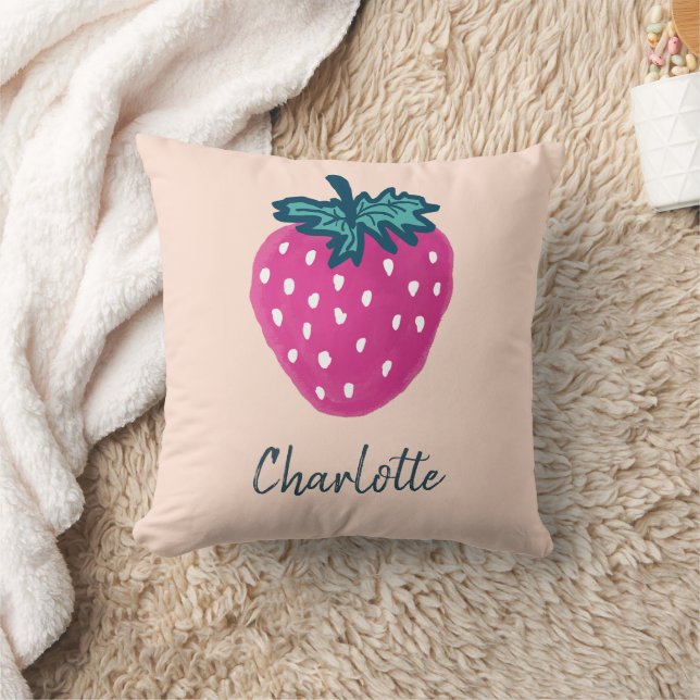 Coussin Fruit aux fraises mûre Nom personnalisé (Couverture)