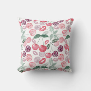 Coussin Fruit de cerise rouge élégant