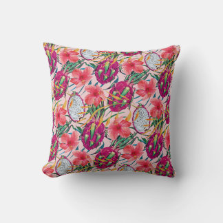 Coussin Fruit de dragon Floral Tropical Moderne Palmier Ve