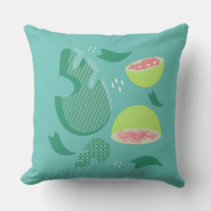 Coussin Fruit d'été Monstera rose guava