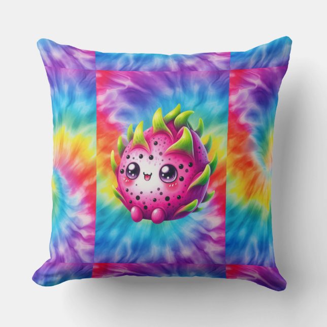 Coussin Fruit du dragon heureux Tie-Dye (Recto)