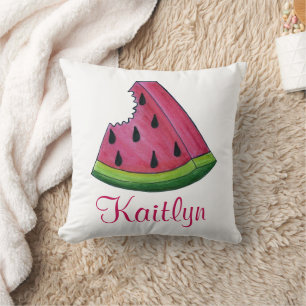 Coussin Fruit en tranche de melon rose personnalisé
