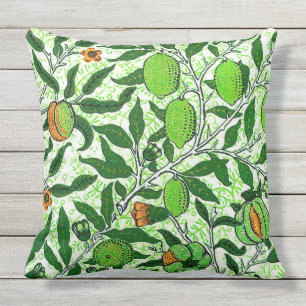 Coussin Fruit exotique de William Morris, vert de chaux