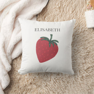 Coussin Fruit fraise rouge Nom personnalisé