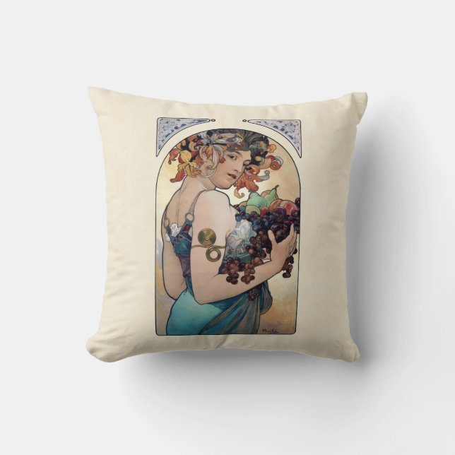 Coussin Fruit par Alfons Mucha 1897 (Recto)