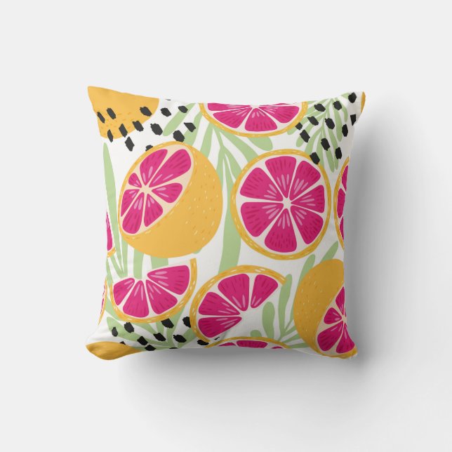 Coussin Fruit sans couture motif, pamplemousse à l tropica (Recto)