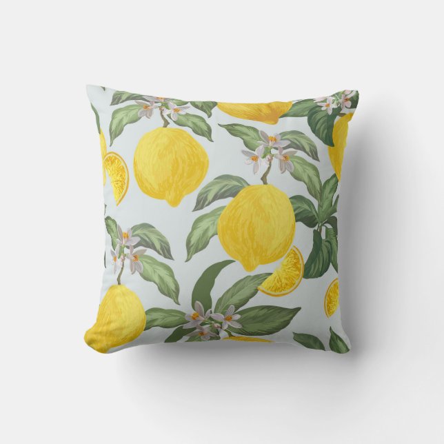 Coussin Fruit tropical citron Motif Vintage (Recto)