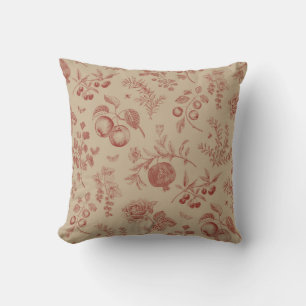 Coussin Fruits, baies et fleurs. Motif transparent à l'aut