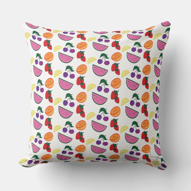 Coussin Fruits colorés Motif d'été, Cool (Recto)