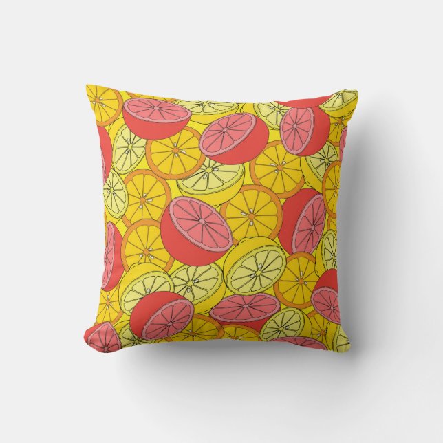 Coussin Fruits d'agrumes Motif transparent (Recto)