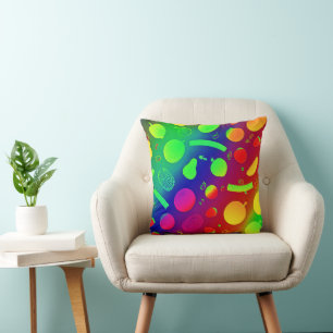 Coussin Fruits de Neon Vibrant coloré Art Motif
