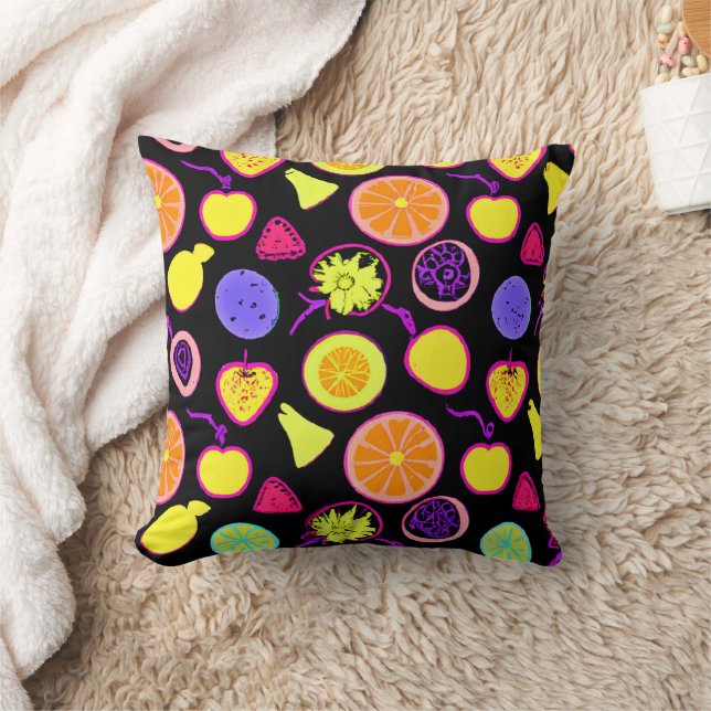 Coussin Fruits de Neon Vibrants (Couverture)