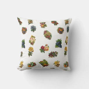 Coussin Fruits et fleurs vintages