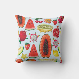 Coussin Fruits Exotiques : Imprimé tendance sans couture.