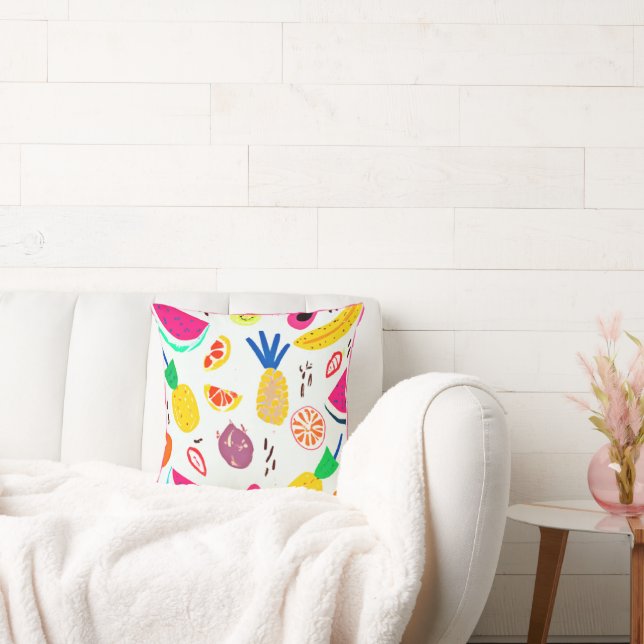 Coussin Fruits tropicaux de base Art Motif. Acheter mainte (Canapé)