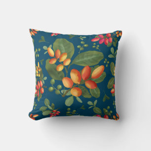 Coussin Fruits tropicaux et Feuilles Couleur Arrière - pla