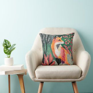 Coussin Fuchs Zauberwald Hand-Painted Nature Illustrations