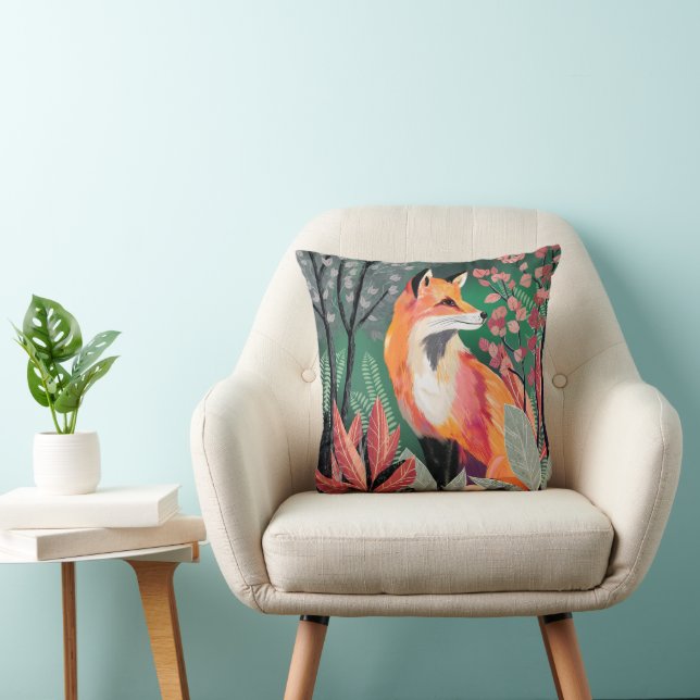 Coussin Fuchs Zauberwald Hand-Painted Nature Illustrations (Chaise)