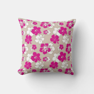 Coussin Fuchsia et Hibiscus du sable