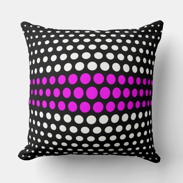 Coussin Fuchsia et Motif Pois blanc (Recto)