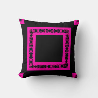 Coussin Fuchsia géométrique de minuit