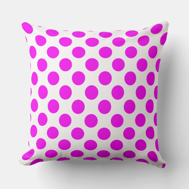 Coussin Fuchsia Pink Poka personnalisé (Recto)
