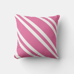 Coussin Fuchsia rose et blanc rayé
