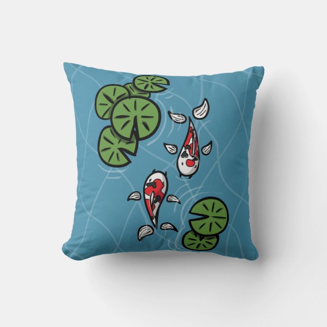 Coussin Fuku et Heiwa l'oreiller koi (Recto)