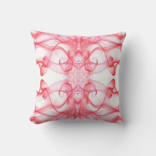 Coussin Fumée Rouge Abstrait Minimaliste Symétrique