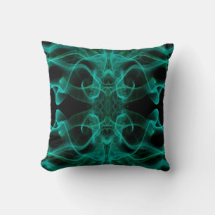 Coussin Fumée verte minimaliste symétrique noir