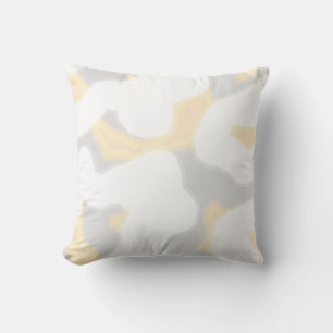 Coussin fun abstrait moderne gris blanc pêche artistique