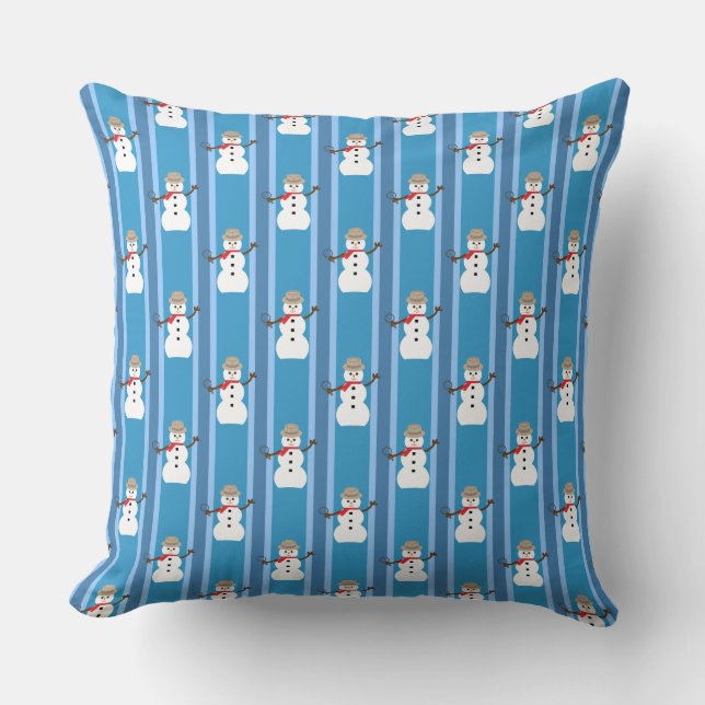 Coussin Fun and Fancy Blue Snowman Inspecteur (Recto)