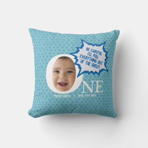 Coussin Fun Baby boy Photo Collage Cadeau personnalisé