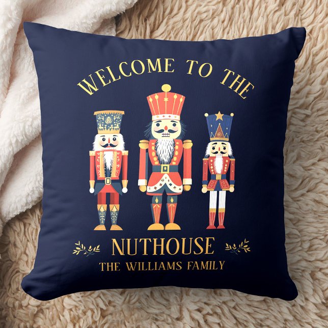 Coussin Fun Bienvenue à Nuthouse Nutcracker Noël (Créateur téléchargé)