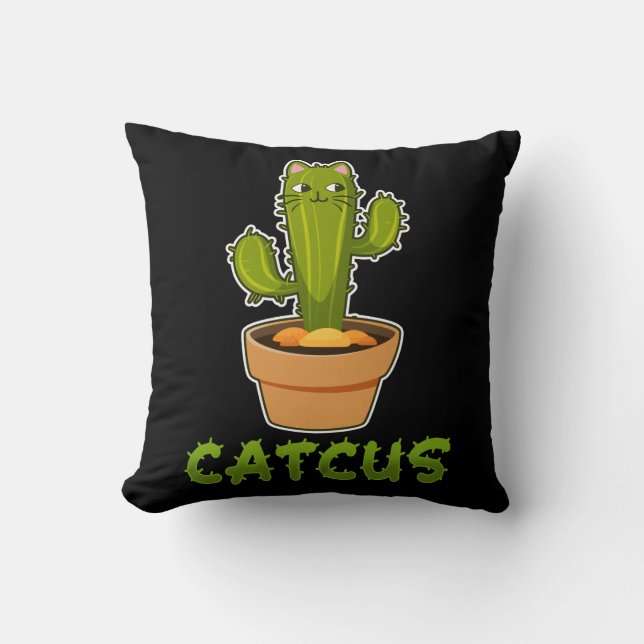 Coussin Fun Cat Cactus Catcus Pet Plante (Recto)
