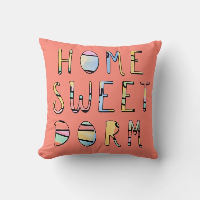 Coussin Fun College Dorm Colorée (Recto)
