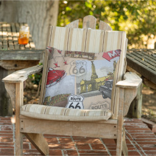 Coussin Fun Colorful Route 66 Motif de collage