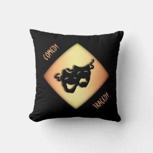 Coussin Fun Comédie et Tragédie Masques de théâtre