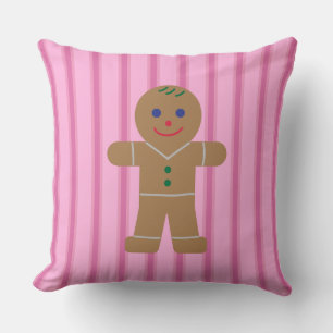 Coussin Fun et fantaisie Pain d'épices rose Homme