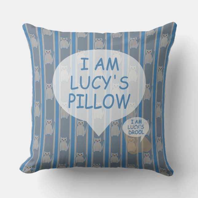 Coussin Fun et fantaisie personnalisable Kitty Striped (Recto)
