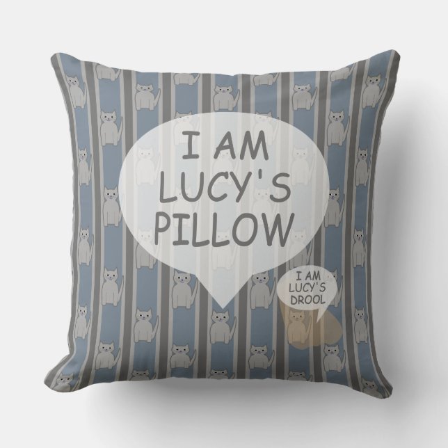 Coussin Fun et fantaisie personnalisable Kitty Striped (Recto)