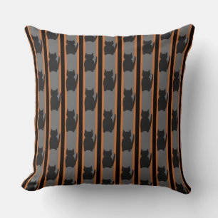 Coussin Fun et Fun Halloween Noir Silhouette Chats
